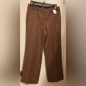 Boden Checkered Wide Leg Pants - Brown and Black